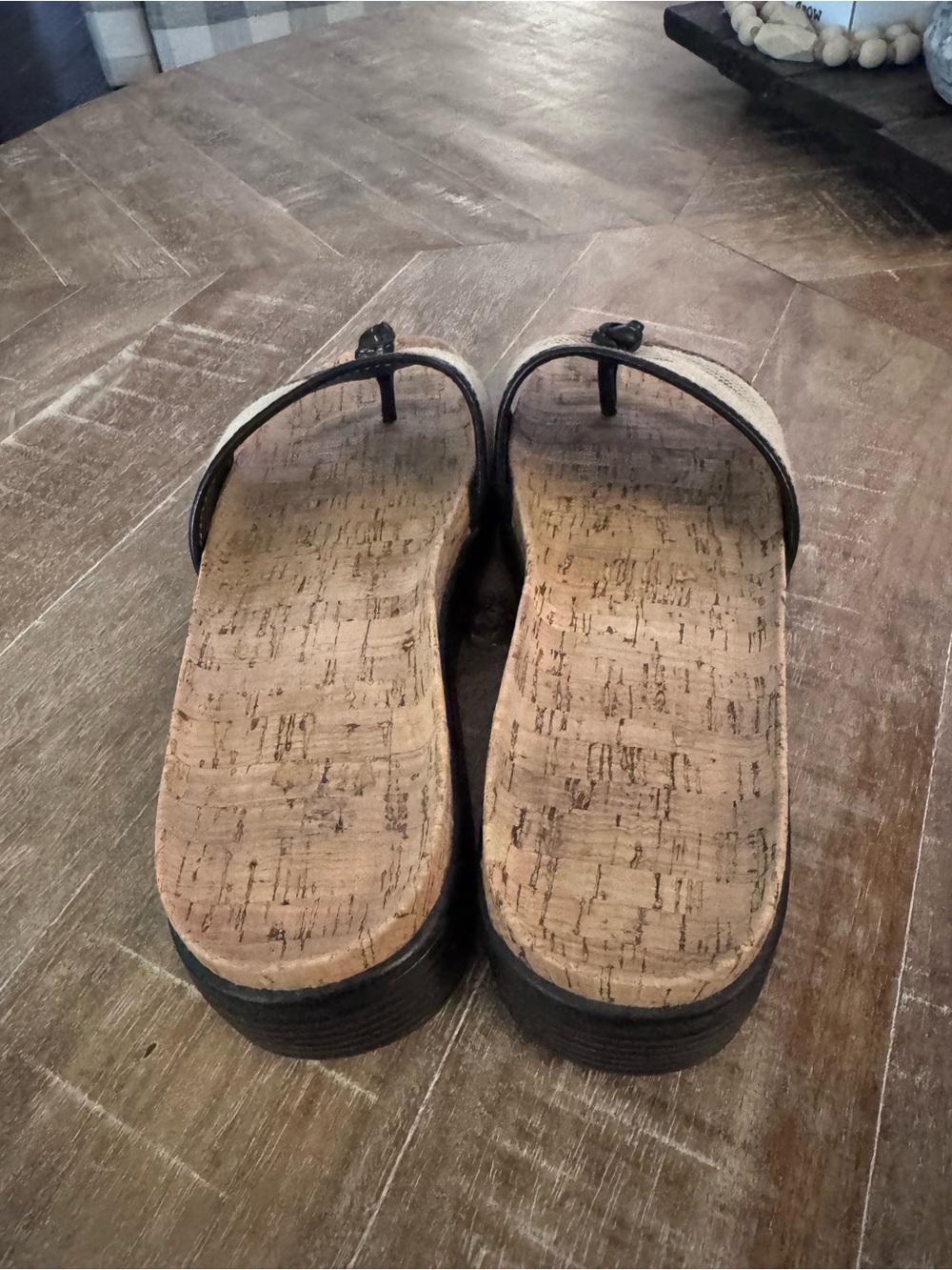Donald J. Pliner Black and Natural Cork Slide Sandals - Picture 2 of 4